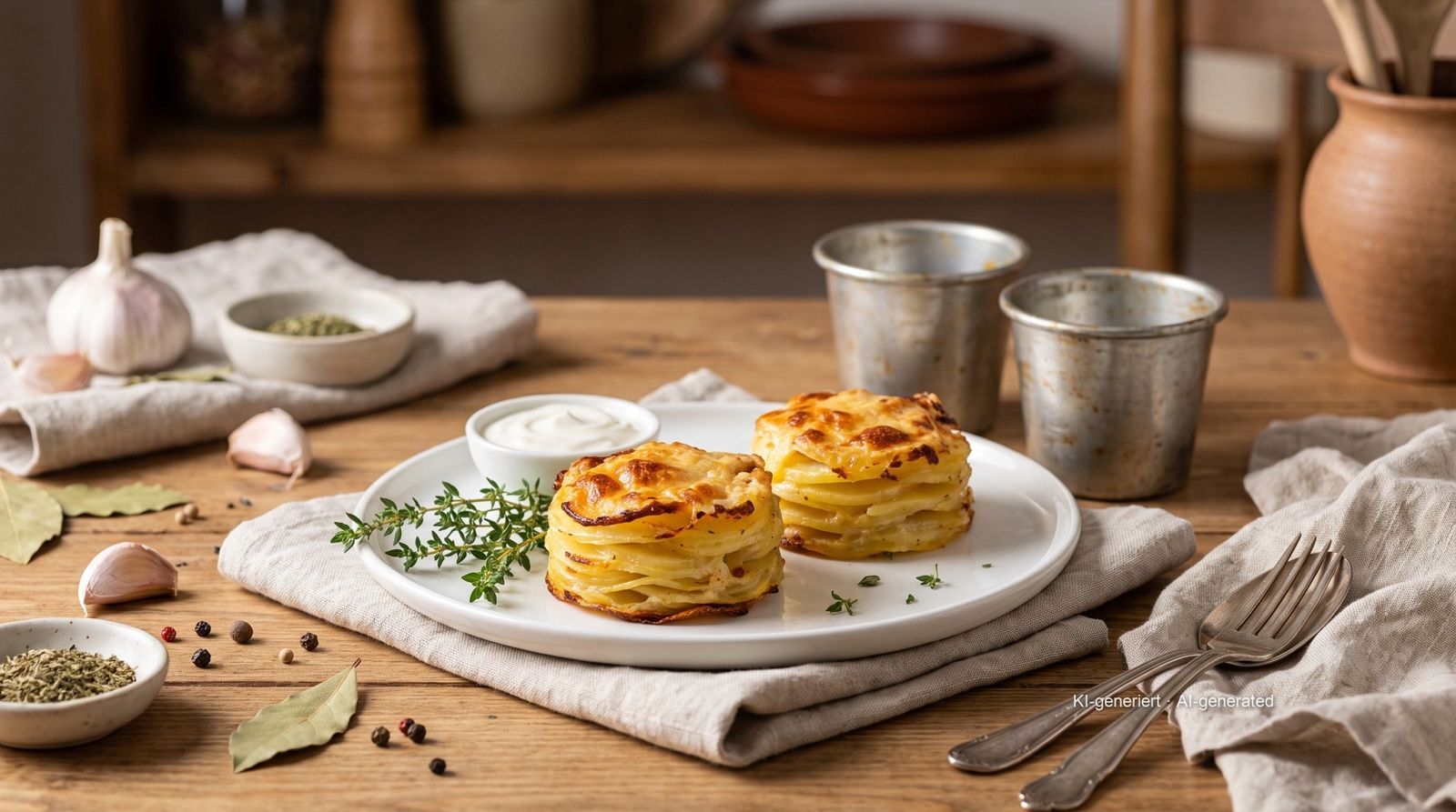 Potato Stacks in Ramekins from the Airfryer