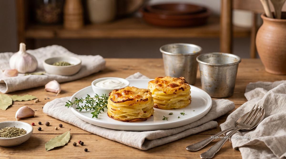 Potato Stacks in Ramekins from the Airfryer – Recipe and image AI-created, editorially reviewed