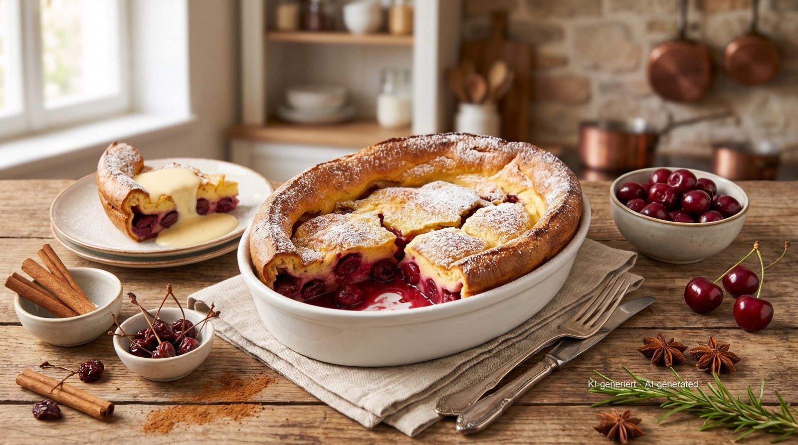 Kirschenmichel (broodpudding met kersen)