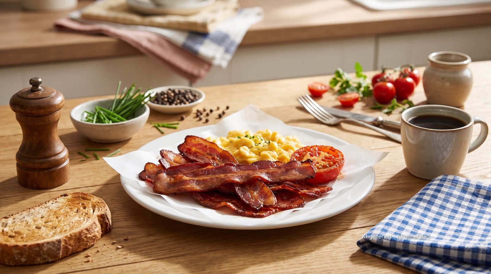 Křupavá snídaňová slanina z horkovzdušné fritézy