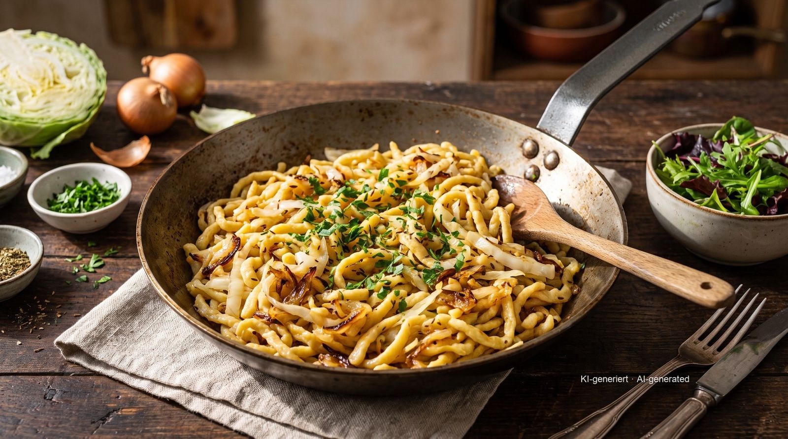 Krautspätzle (Zwabische spätzle met witte kool)