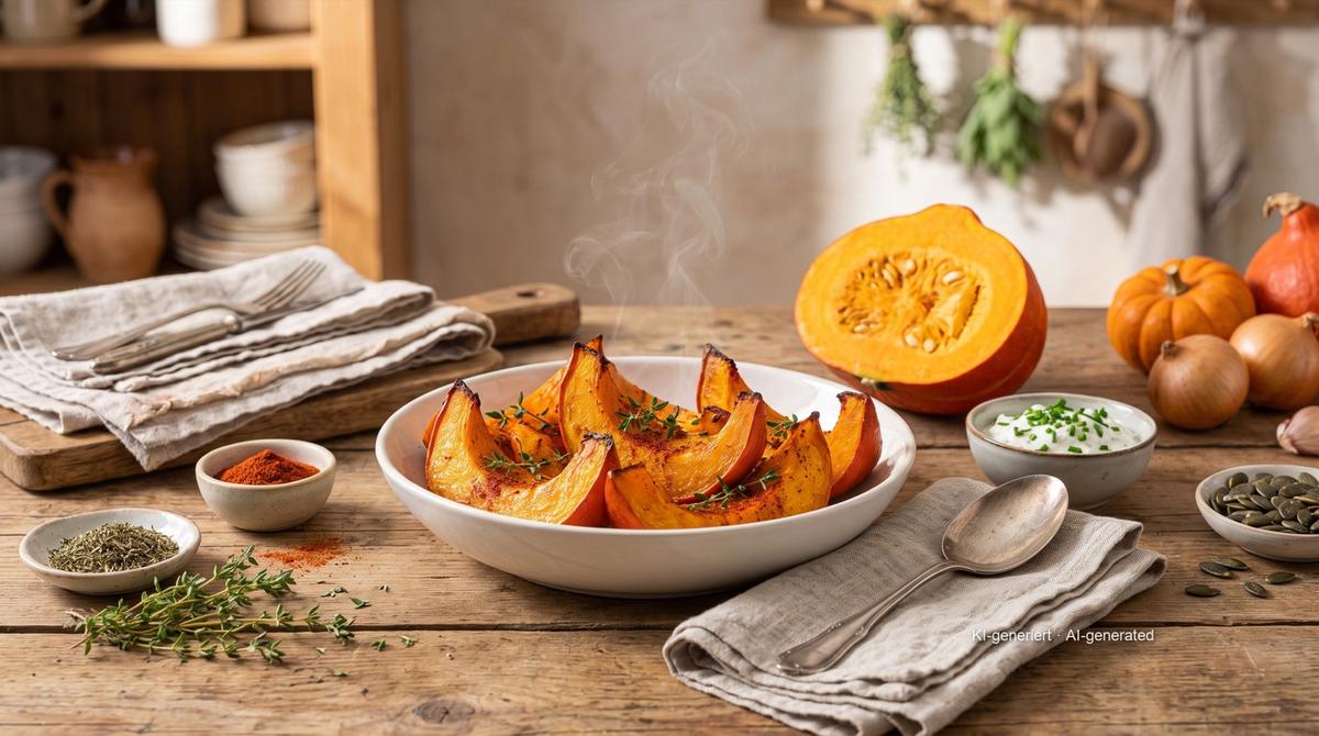 Pumpkin Wedges from the Airfryer – Recipe and image AI-created, editorially reviewed