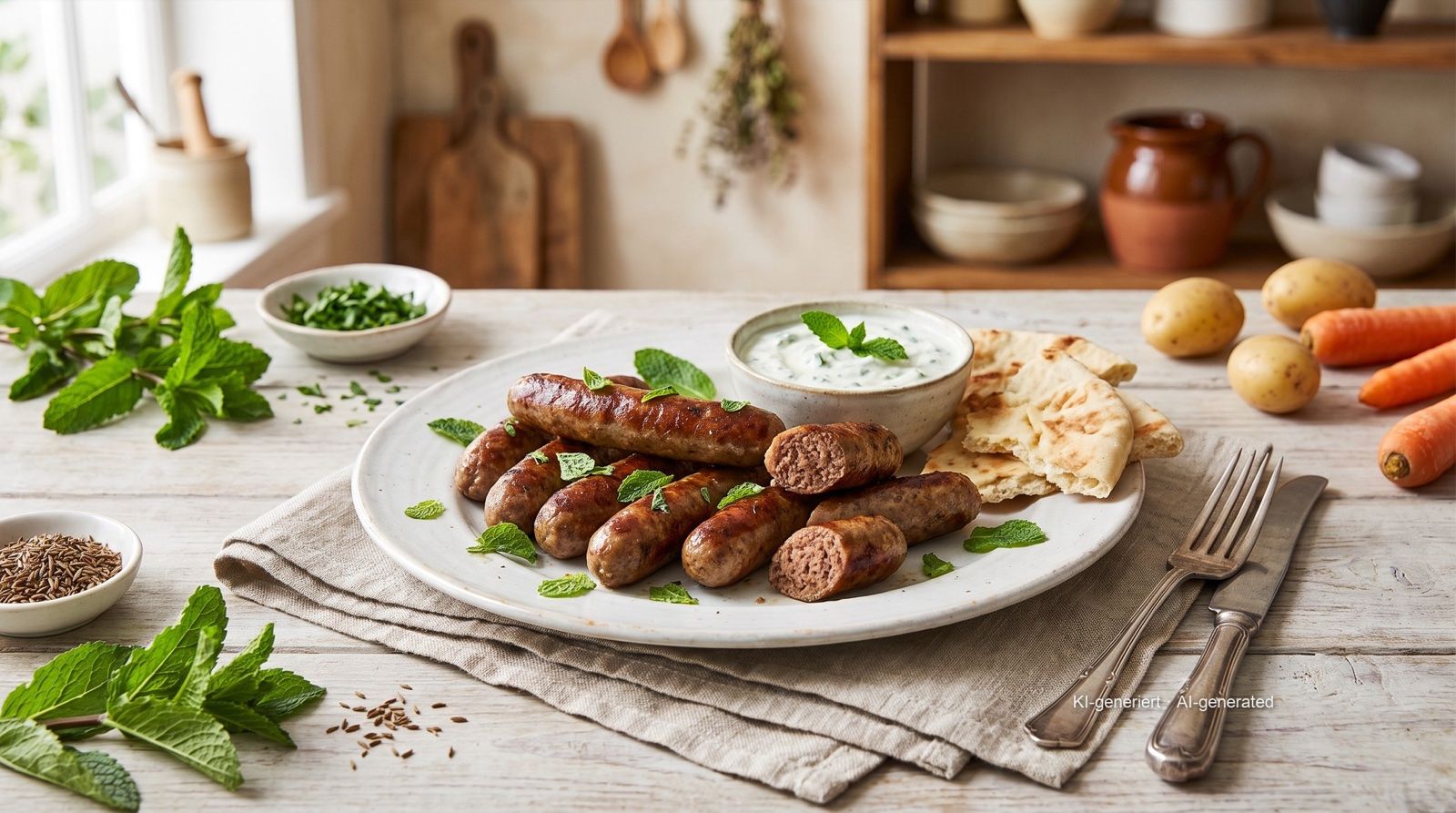 空气炸锅Lammbratwurst（羊肉香肠）