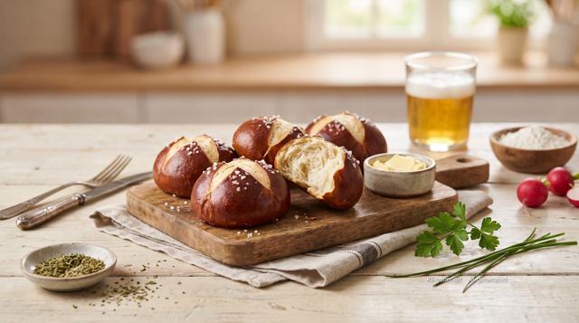 空气炸锅自制Laugenbrötchen(碱水小面包)