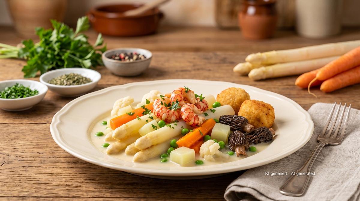 Leipziger Allerlei (Leipzig spring vegetables) – Recipe and image AI-created, editorially reviewed