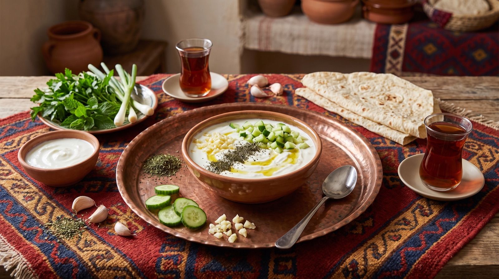 Mast û xiyar — Cucumber Yogurt with Mint
