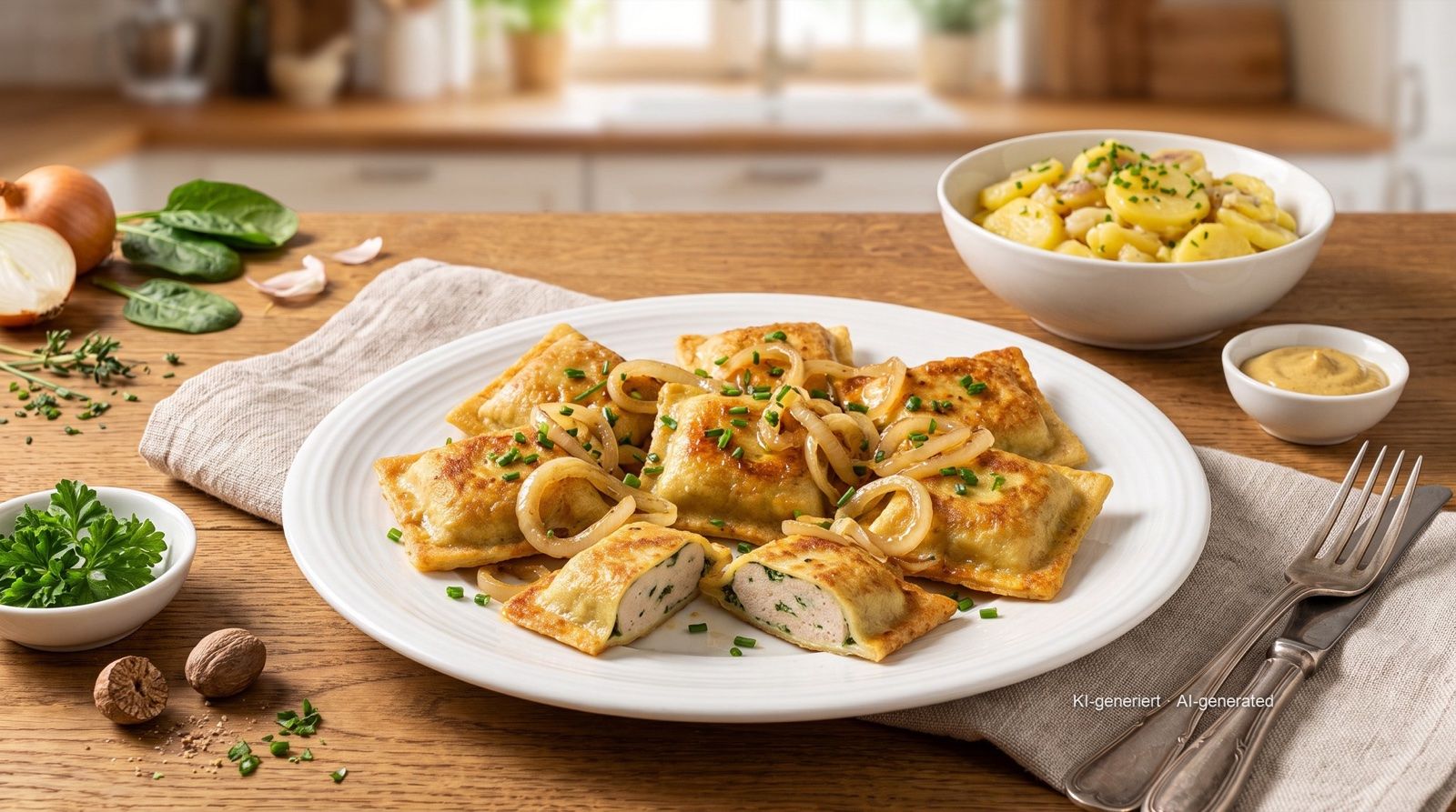 Knapperige Maultaschen (Zwabische ravioli) uit de airfryer