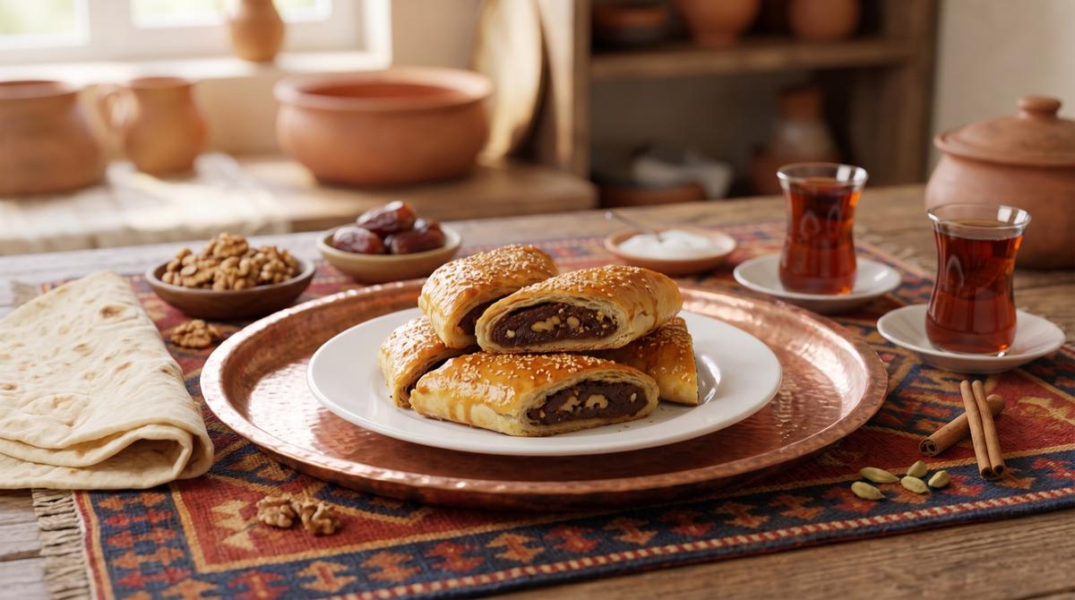 Nanê xurmayî — Dattel-Walnuss-Gebäck – Rezept und Bild mit KI erstellt, redaktionell geprüft