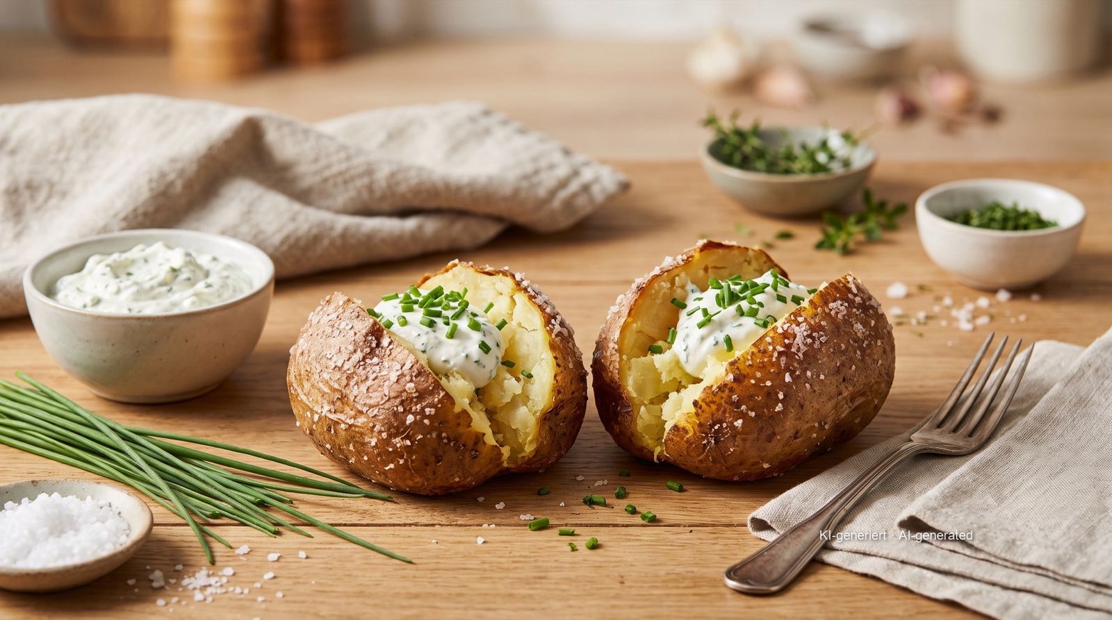 Gepofte aardappel uit de airfryer