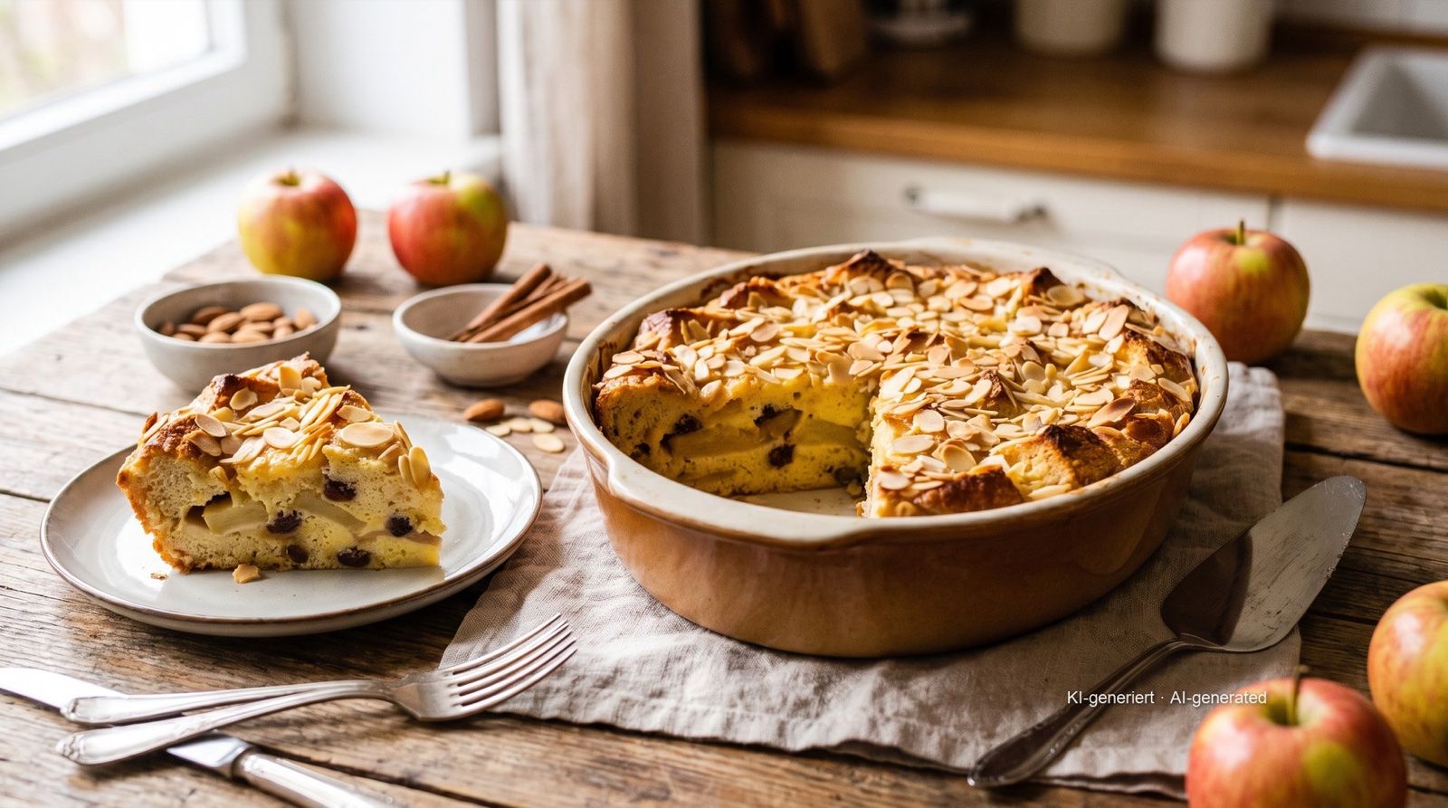 Ofenschlupfer (Zwabische broodpudding met appel)
