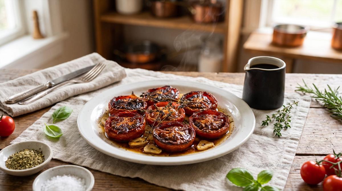 Geroosterde tomaten uit de airfryer – Recept en afbeelding gemaakt met AI, redactioneel gecontroleerd