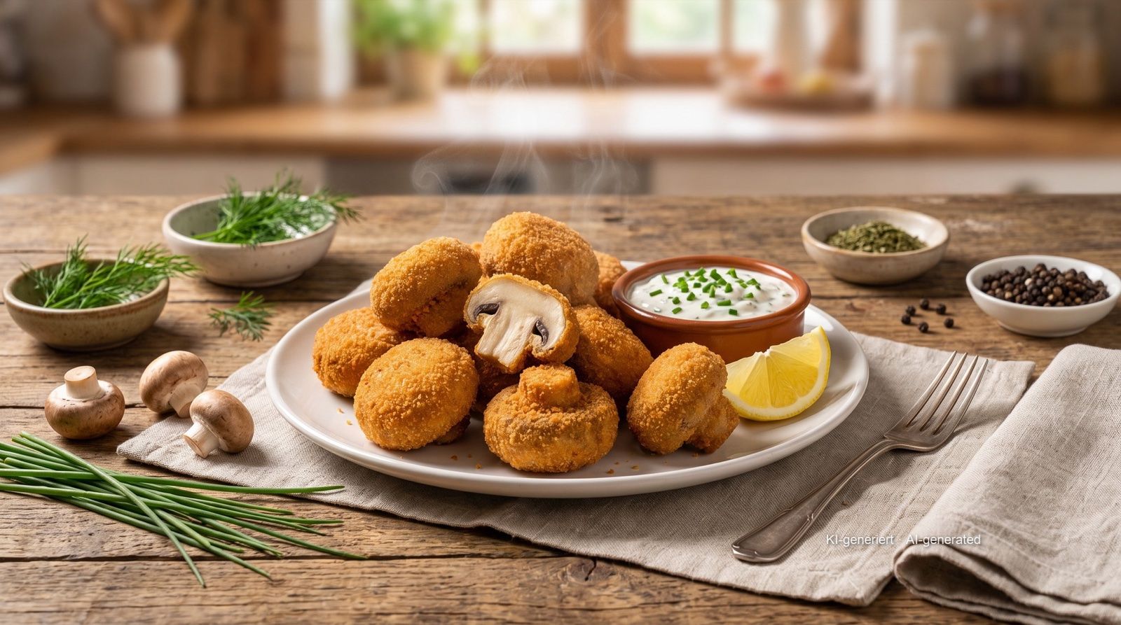 Breaded mushrooms from the air fryer