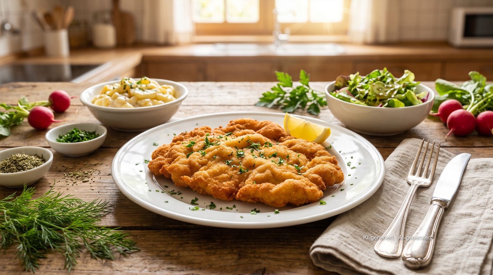 Breaded pork schnitzel