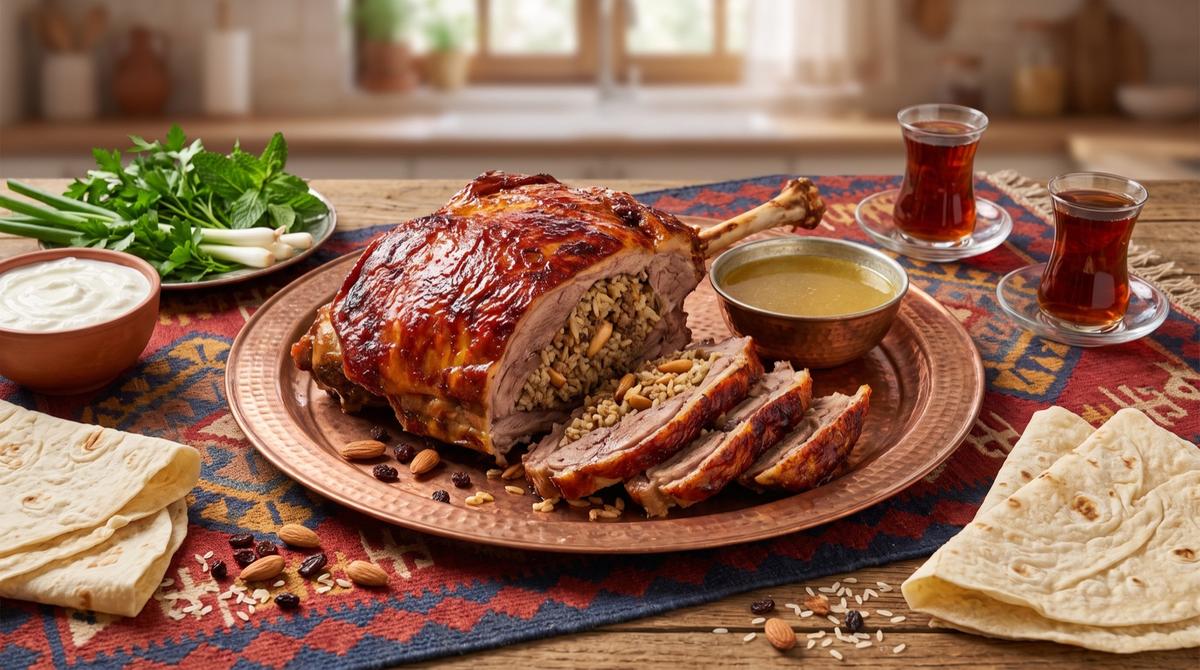 Parsûyê dagirtî — Stuffed Breast of Lamb, Diyarbakır Style – Recipe and image AI-created, editorially reviewed