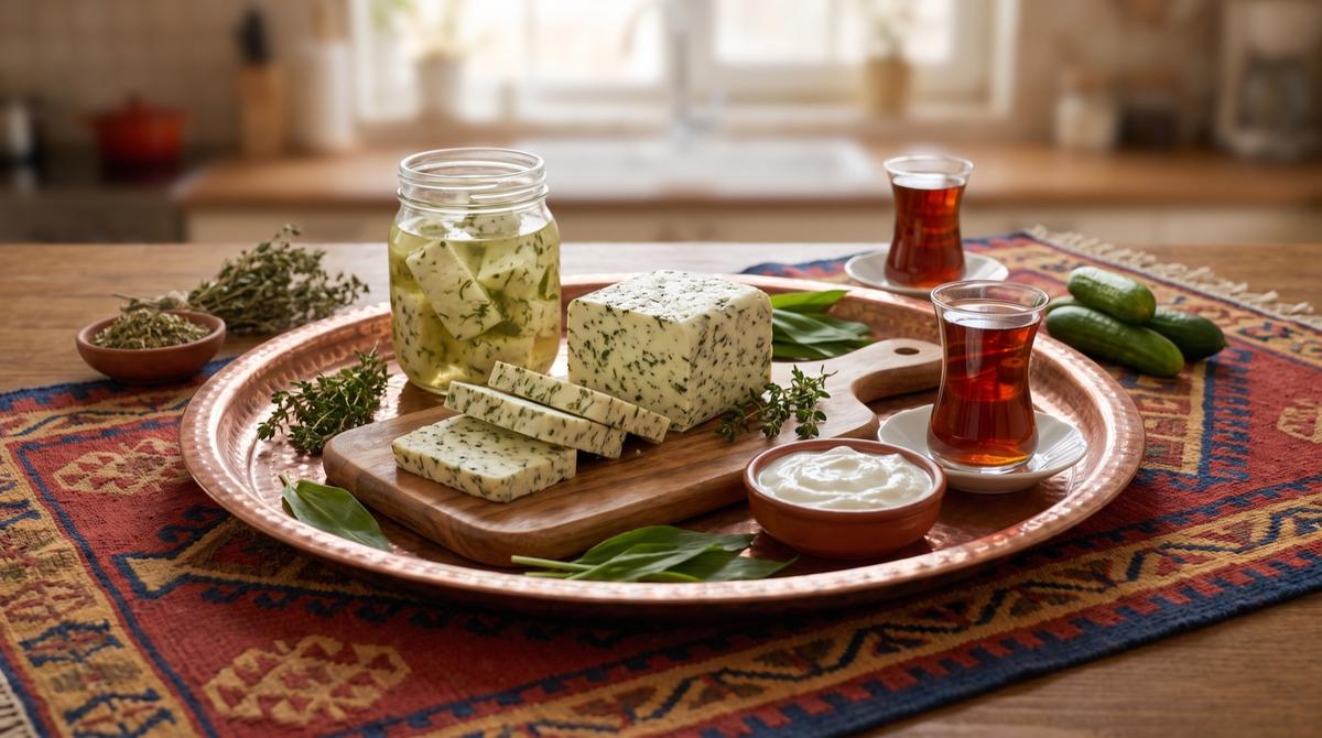 Penîrê giyayî — Van-style Herb Cheese with Wild Garlic and Thyme – Recipe and image AI-created, editorially reviewed