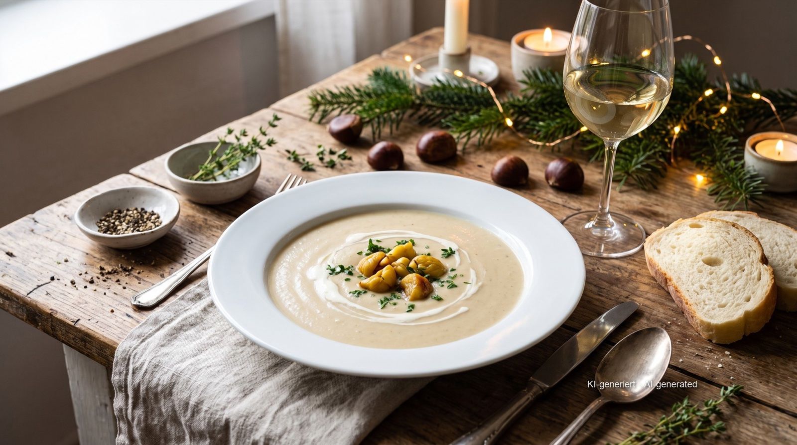 Pfälzer Kastaniensuppe (kastanjesoep uit de Palts)