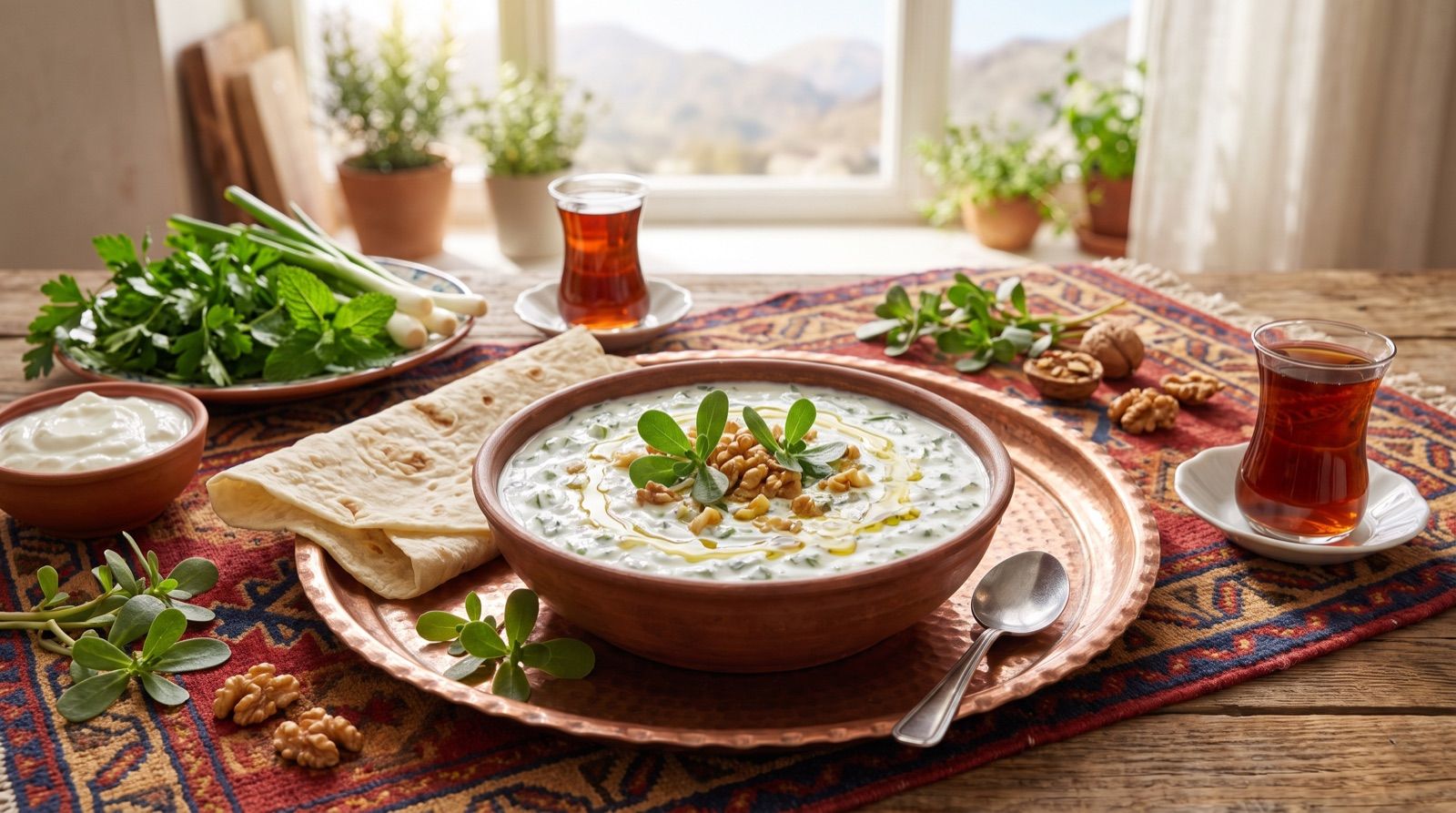 Pirpirim bi mast — Portulak mit Knoblauchjoghurt