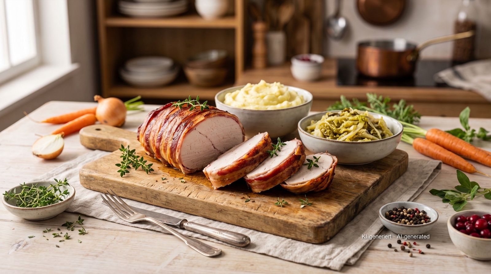 Bacon-wrapped turkey breast from the airfryer