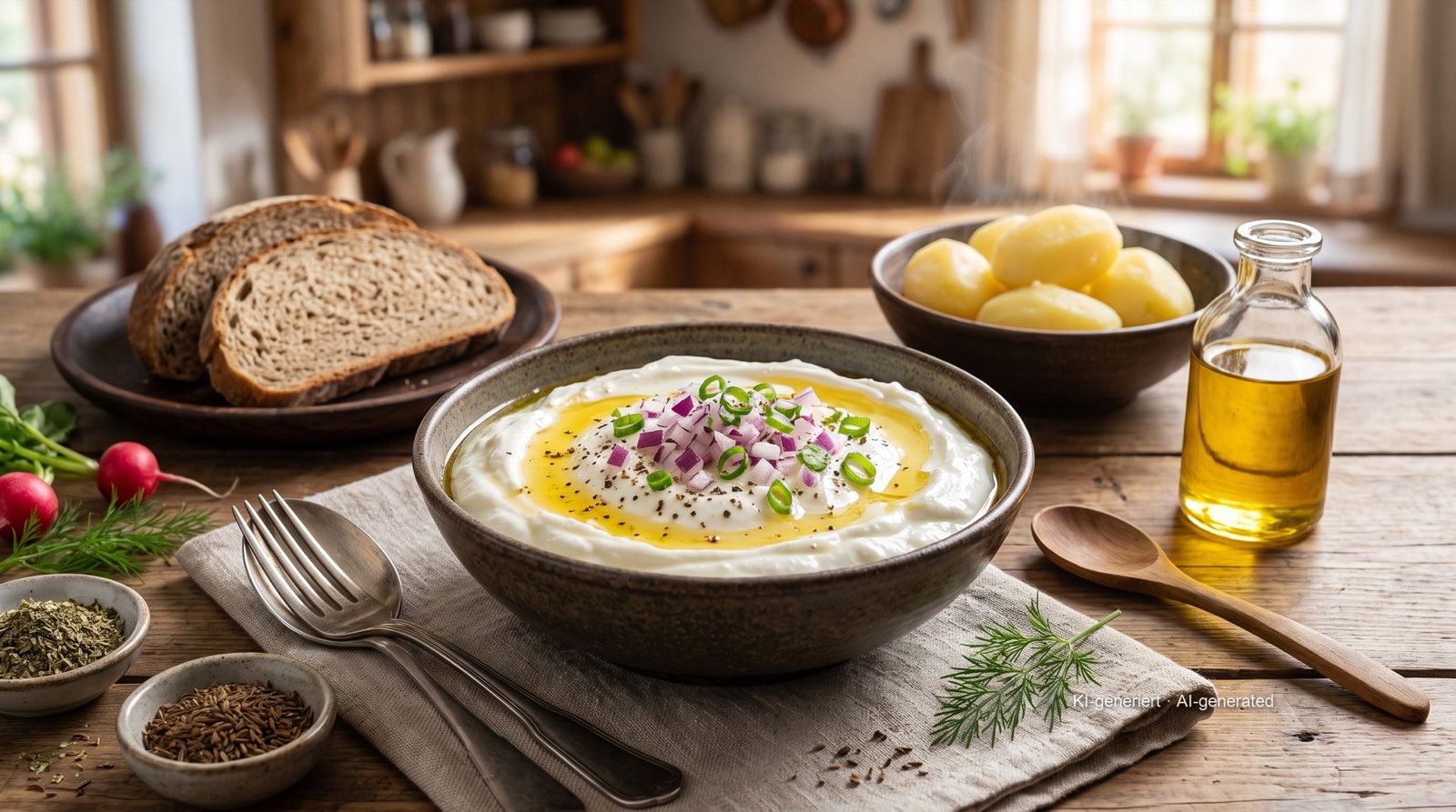 Quark mit Leinöl nach Spreewälder Art