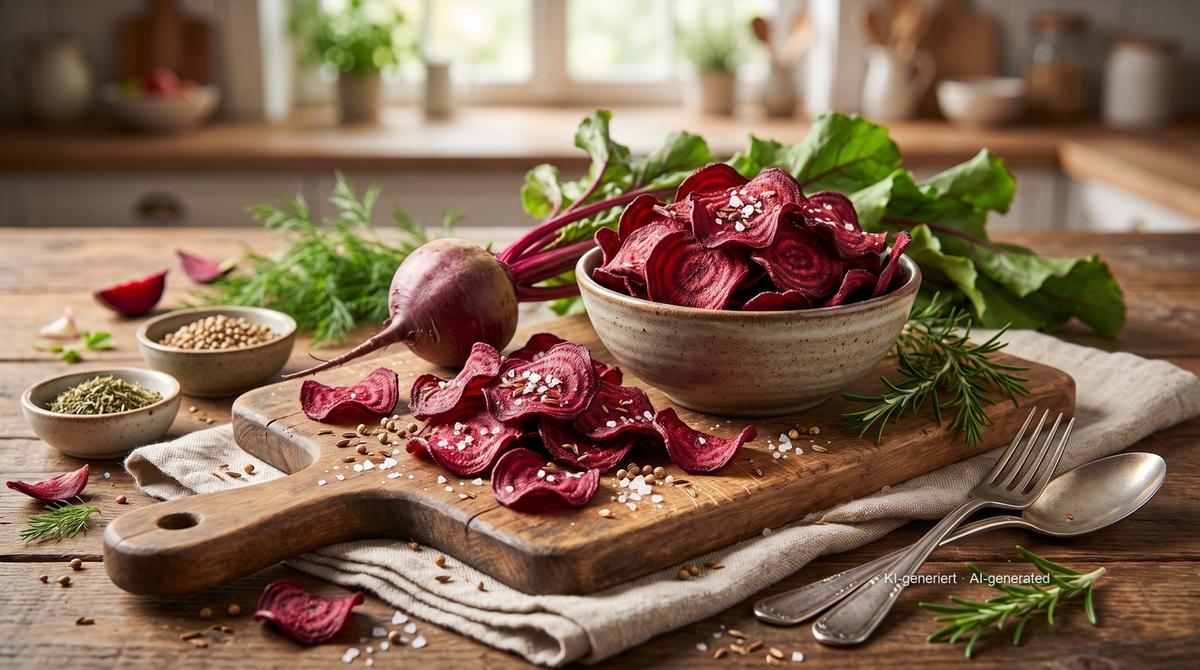 Chips di barbabietola in friggitrice ad aria – Recipe and image AI-created, editorially reviewed