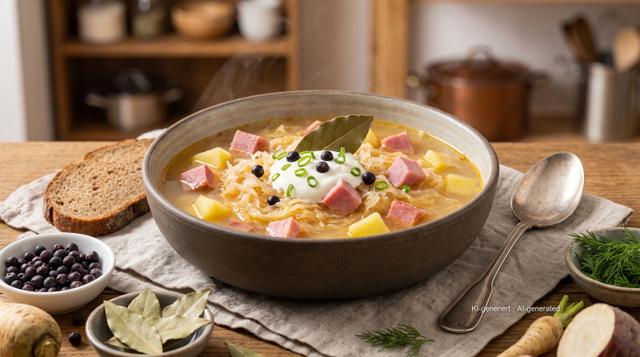 Sauerkrautsuppe mit Kassler