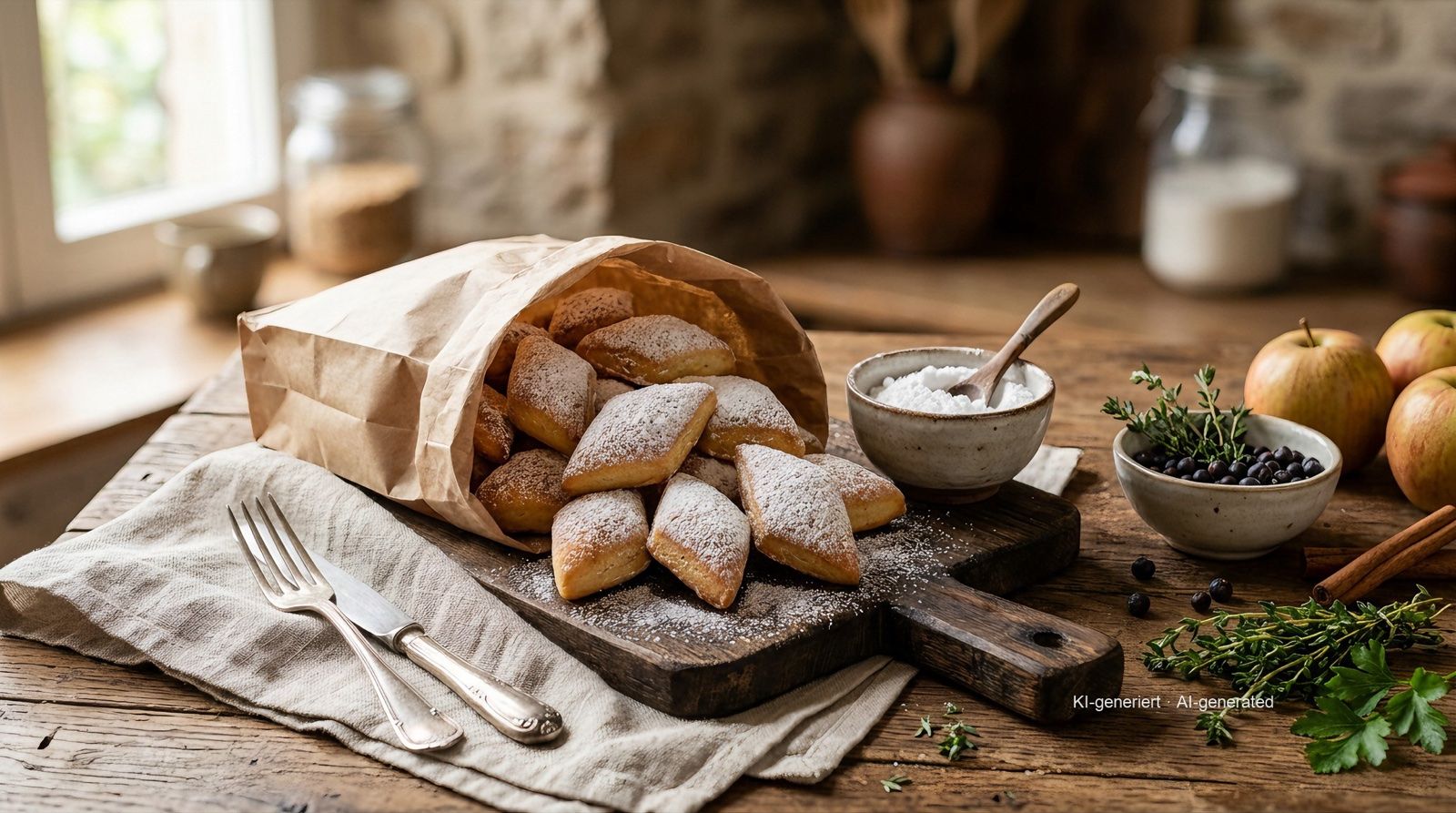 Schmalzkuchen (fairground doughnut diamonds) from the airfryer