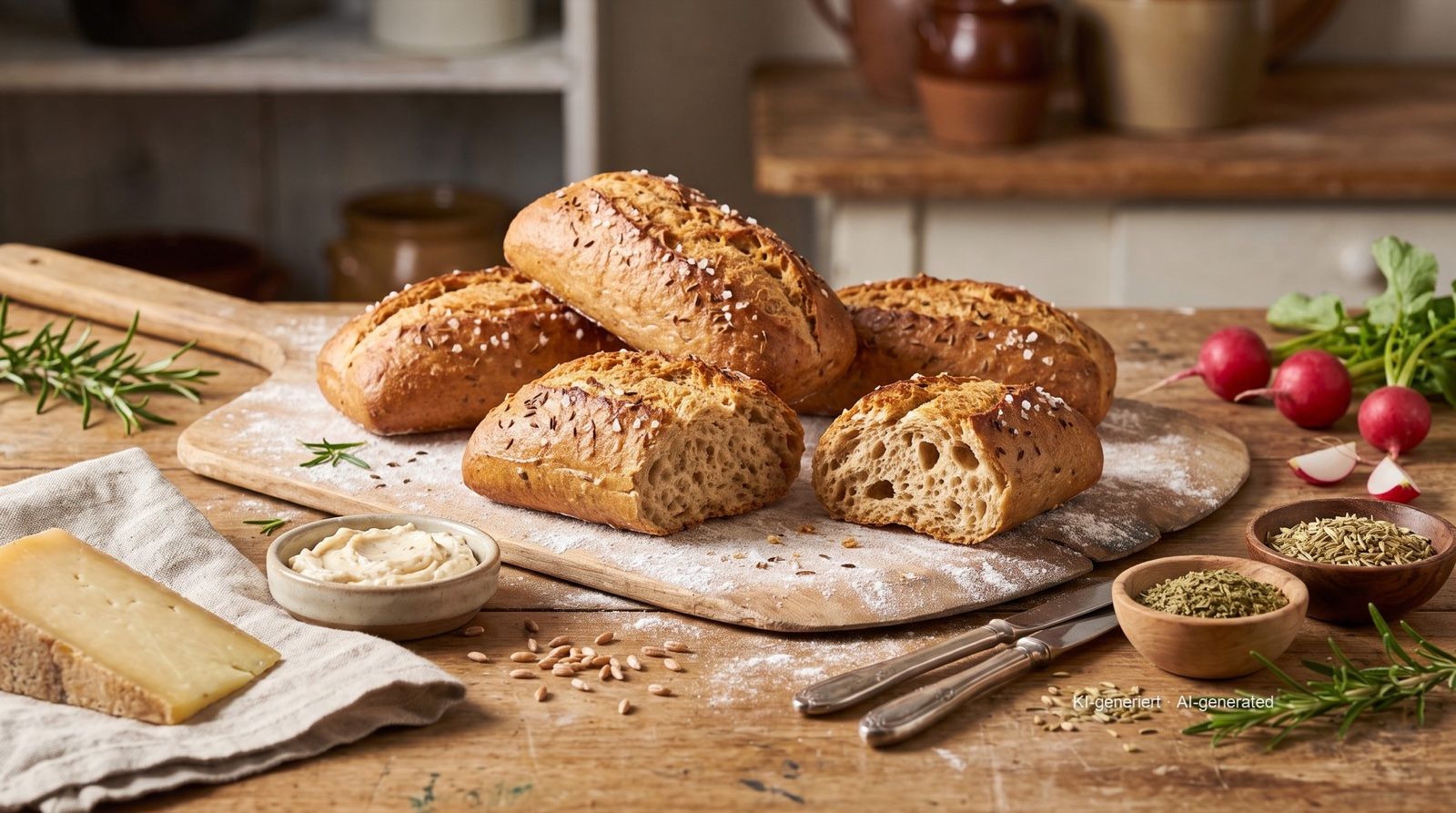 Schwäbische Seelen (Swabian spelt rolls)
