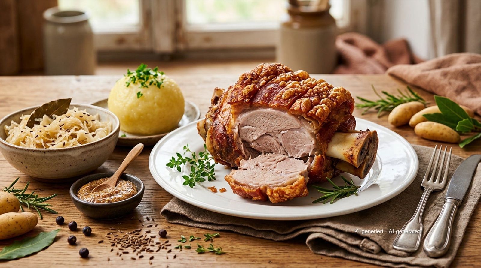 Schweinshaxe (krokante varkensschenkel) uit de airfryer