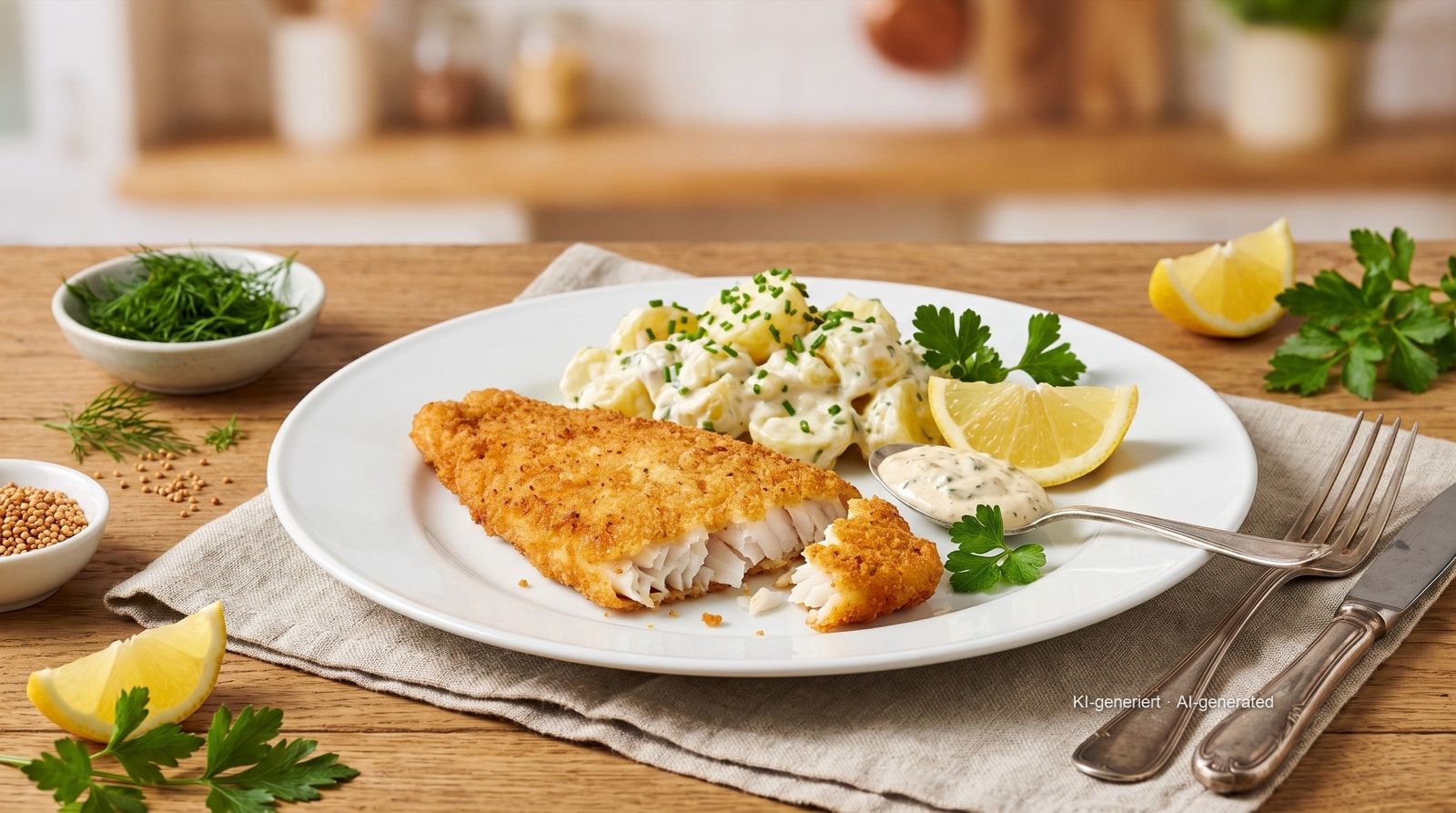Seelachsfilet paniert