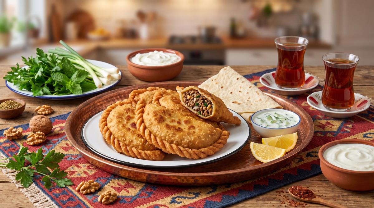 Şembûrek — Deep-Fried Turnovers with Minced Meat – Recipe and image AI-created, editorially reviewed