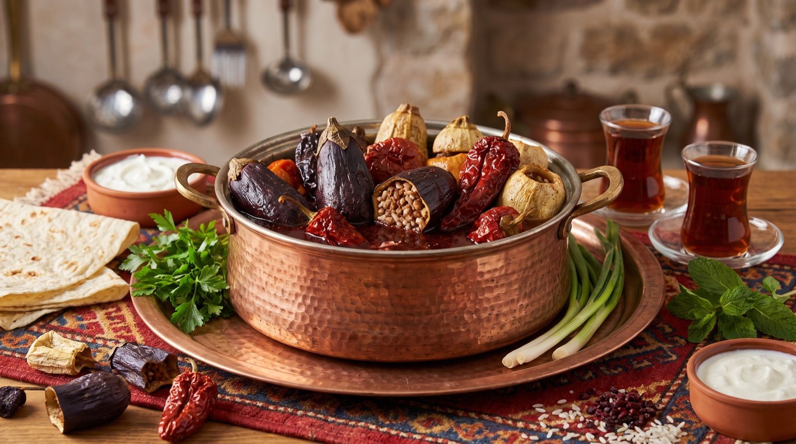 Şimşipe — Stuffed Dried Peppers, Eggplants and Squash
