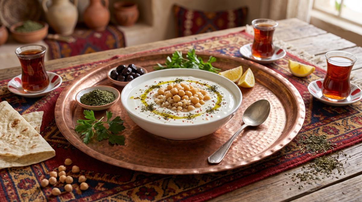 Şorbê dên — Weizen und Kichererbsen in Dickmilch – Rezept und Bild mit KI erstellt, redaktionell geprüft