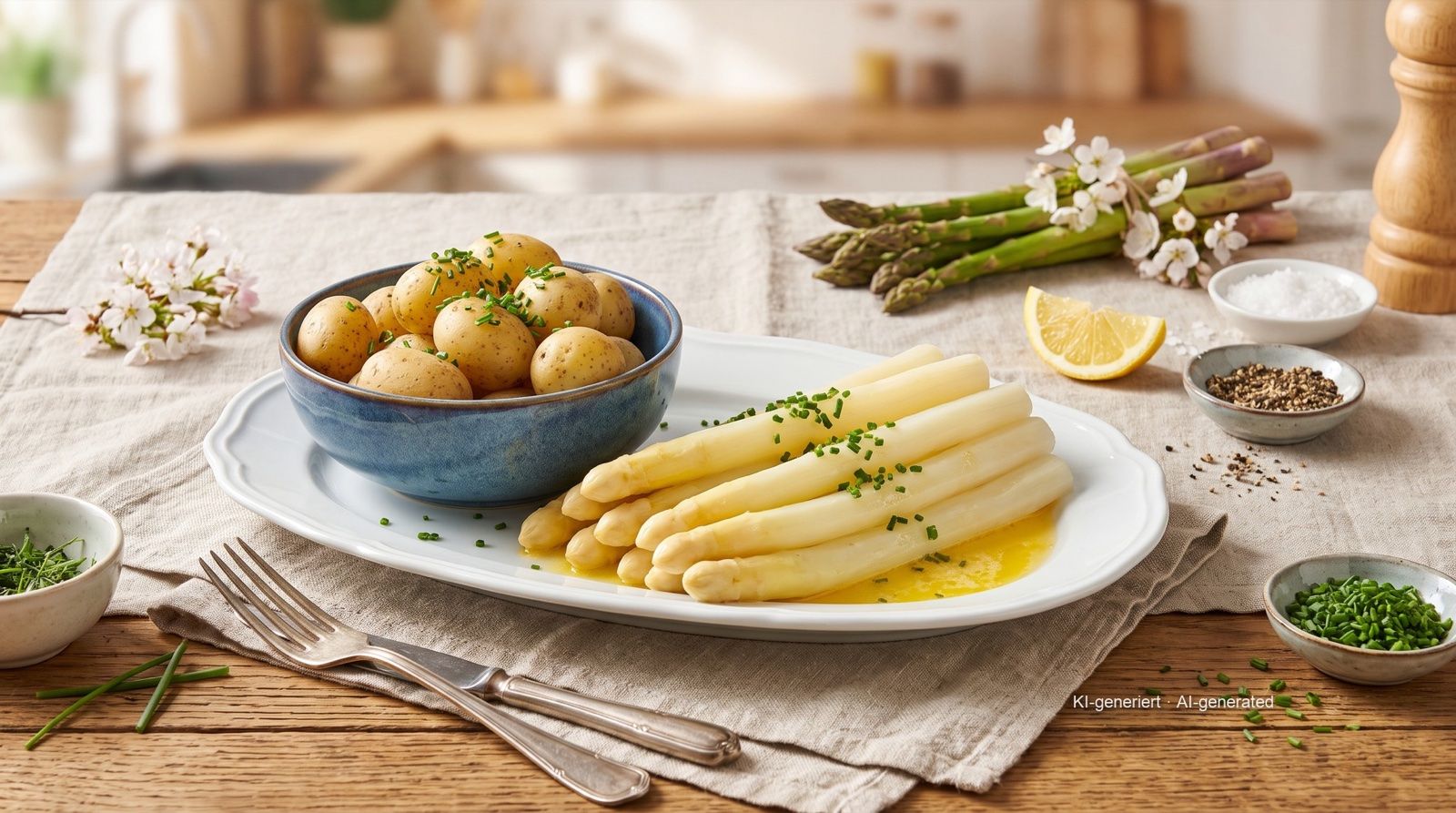 Spargel mit neuen Kartoffeln