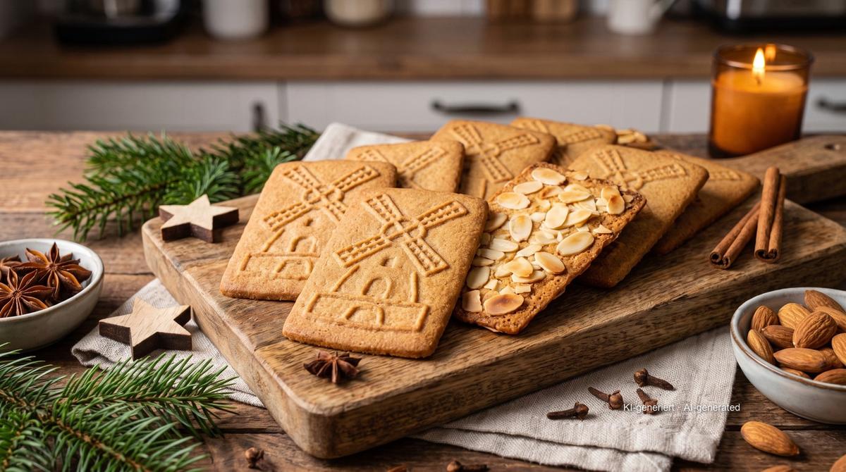 Spekulatius (kořeněné vánoční sušenky) – Recept a obrázek vytvořeny pomocí AI, redakčně zkontrolovány