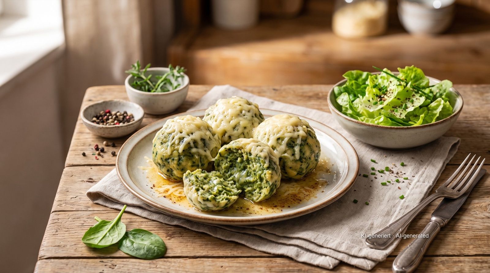 Spinatknödel (Bavarian Spinach Dumplings)
