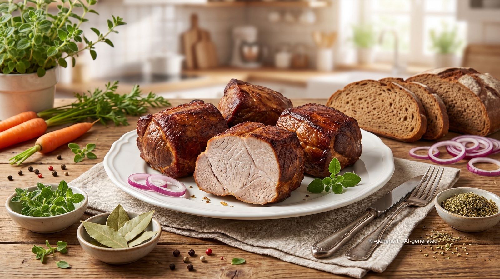 Thüringer Mutzbraten (Thuringian Pork Neck) from the Airfryer