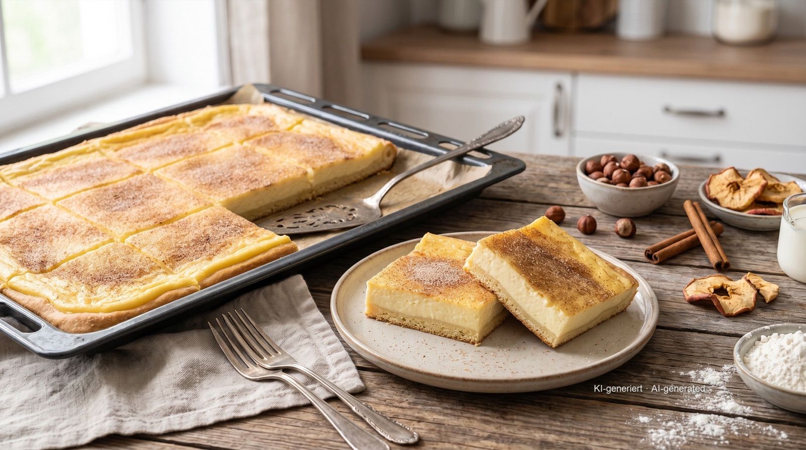 Thüringer Schmandkuchen (kue ragi bertopping krim asam khas Thuringia)