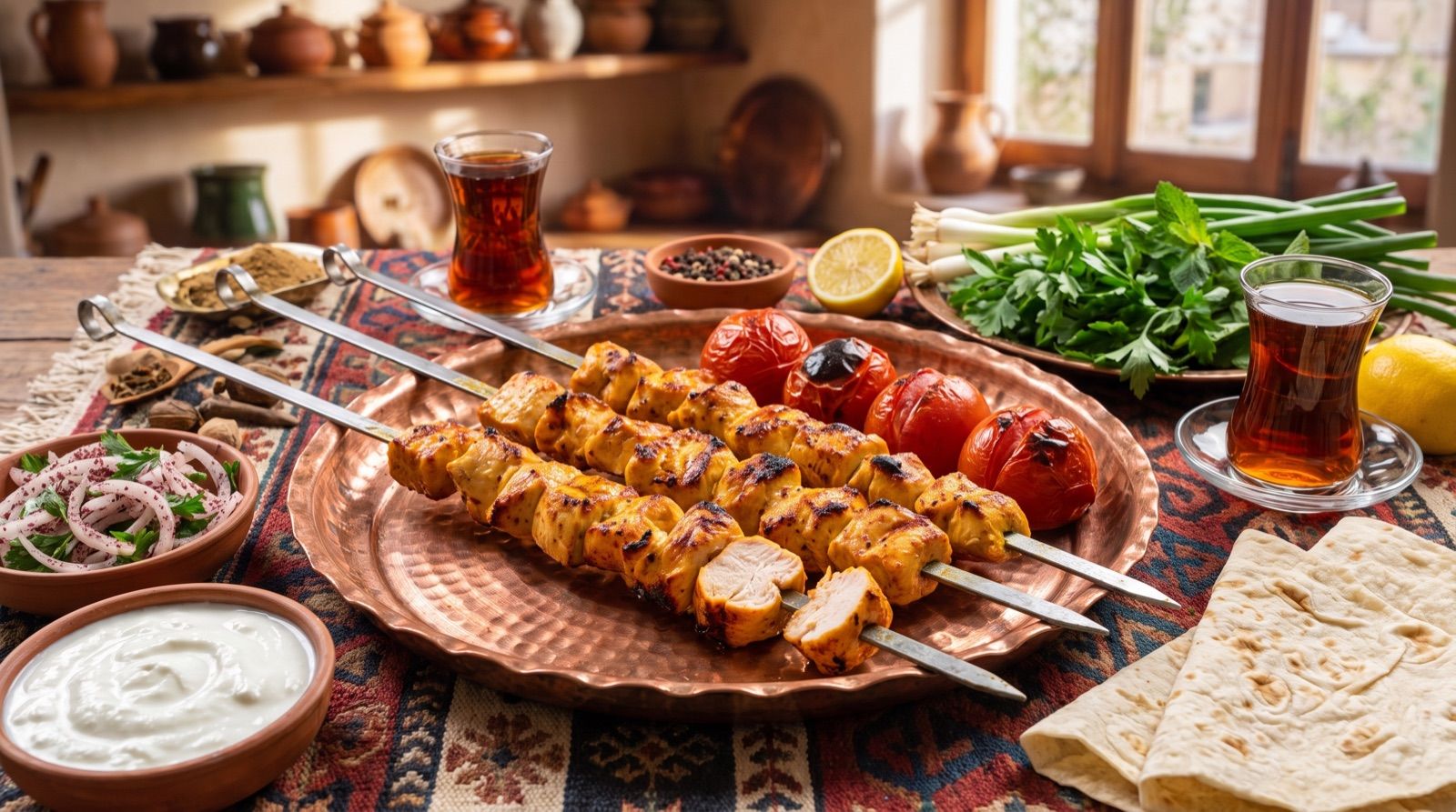 Tike mirîşk — Hähnchenspieße