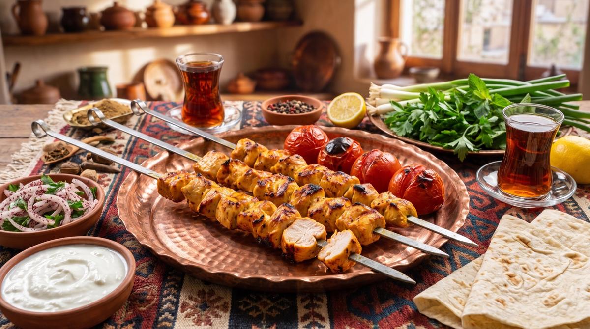Tike mirîşk — Hähnchenspieße – Rezept und Bild mit KI erstellt, redaktionell geprüft