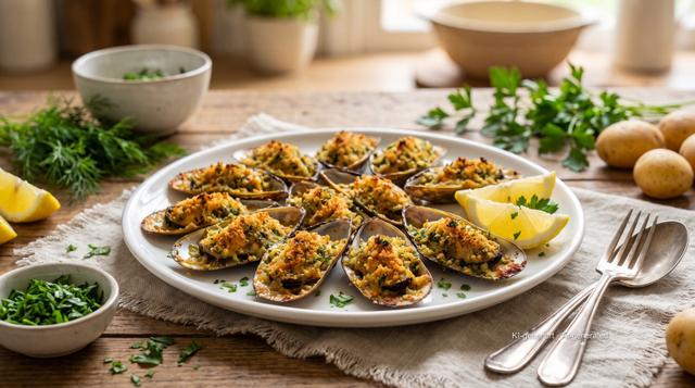 Überbackene Miesmuscheln aus der Heißluftfritteuse