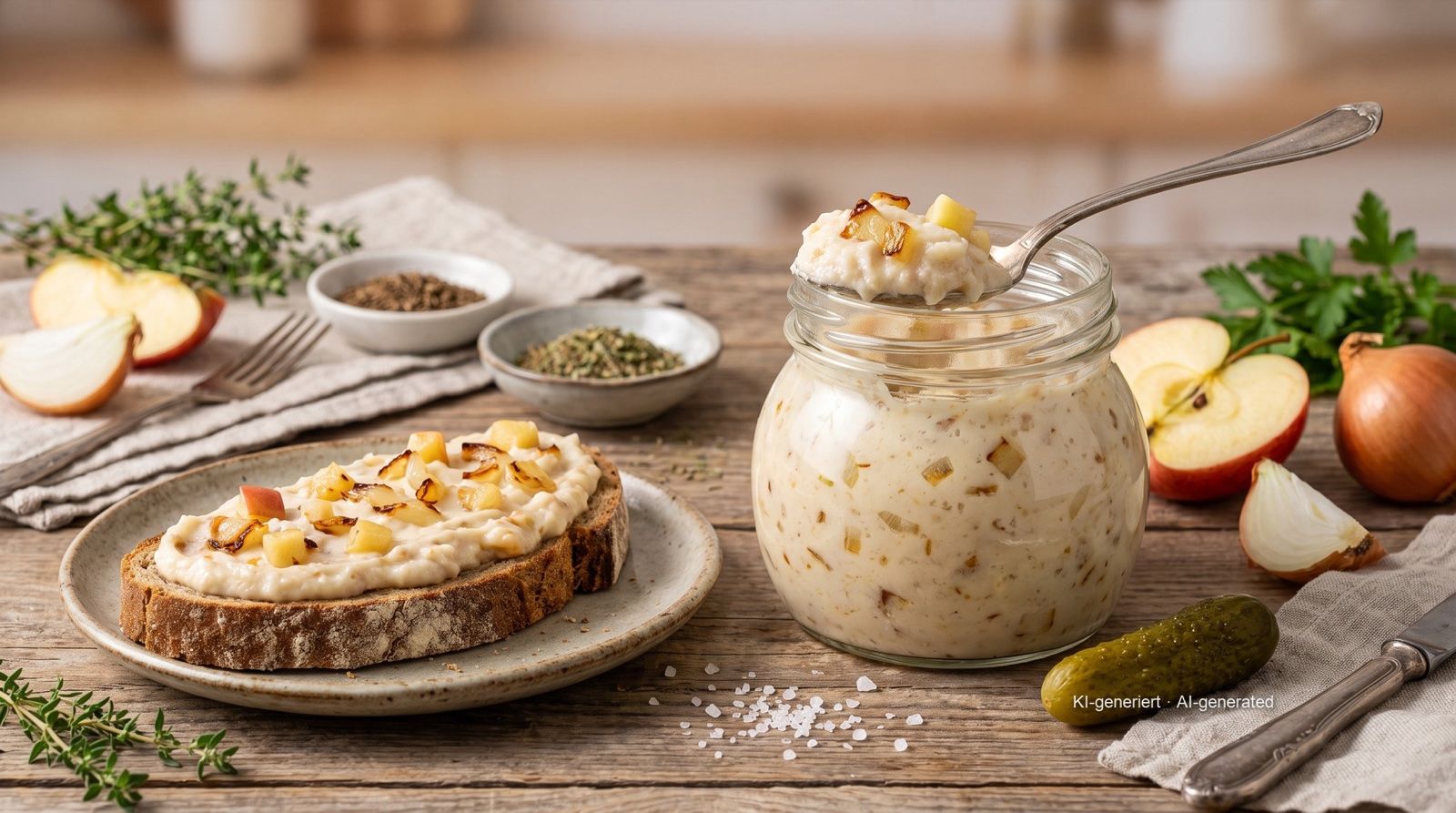 Vegetarisches Apfel-Zwiebel-Schmalz