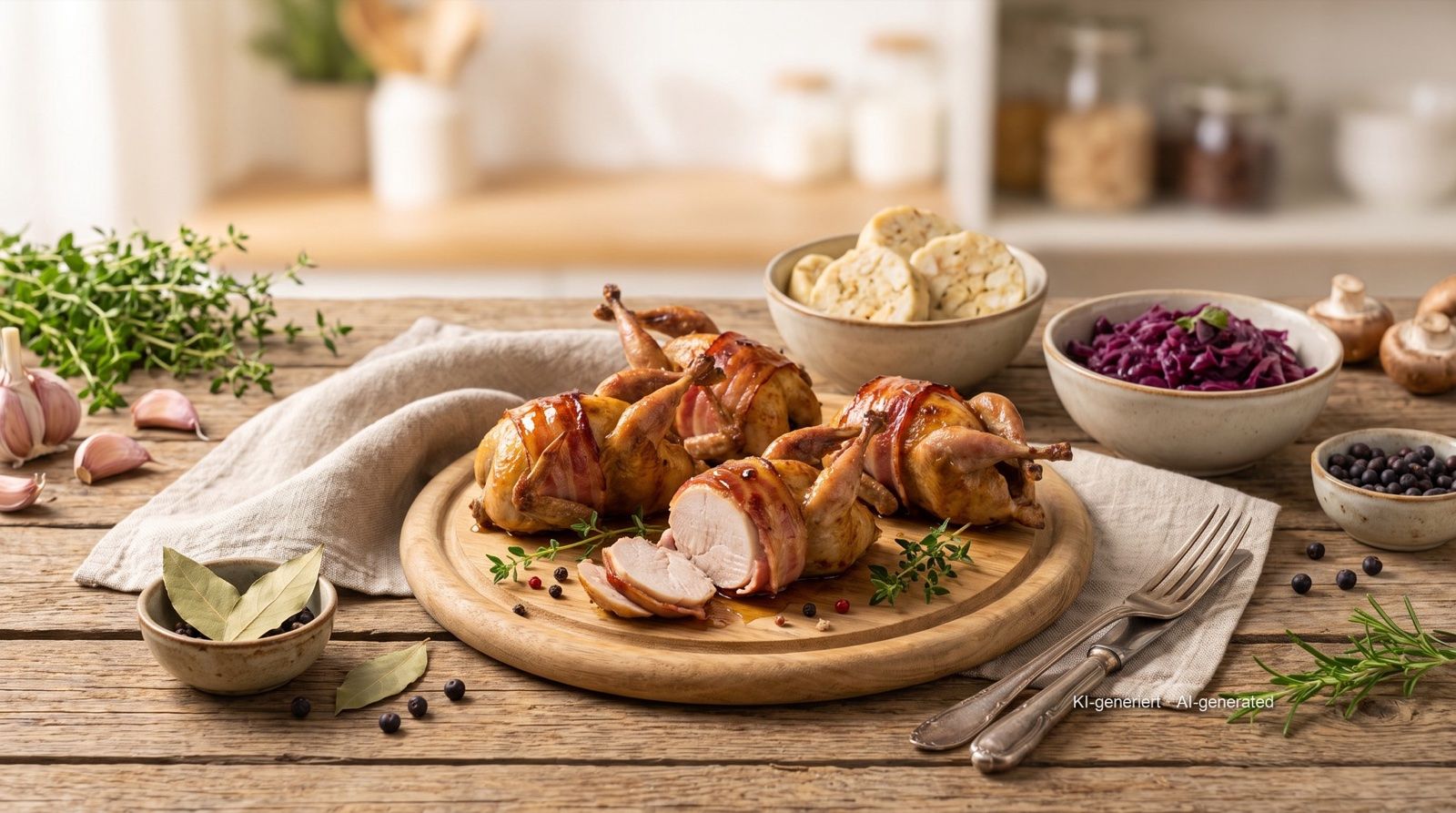 Wachteln aus der Heißluftfritteuse