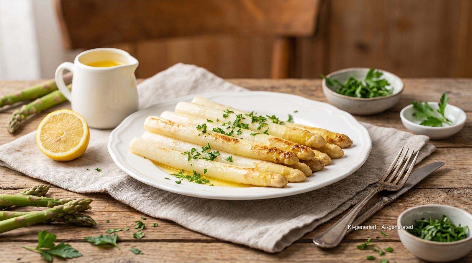 Weißer Spargel aus der Heißluftfritteuse