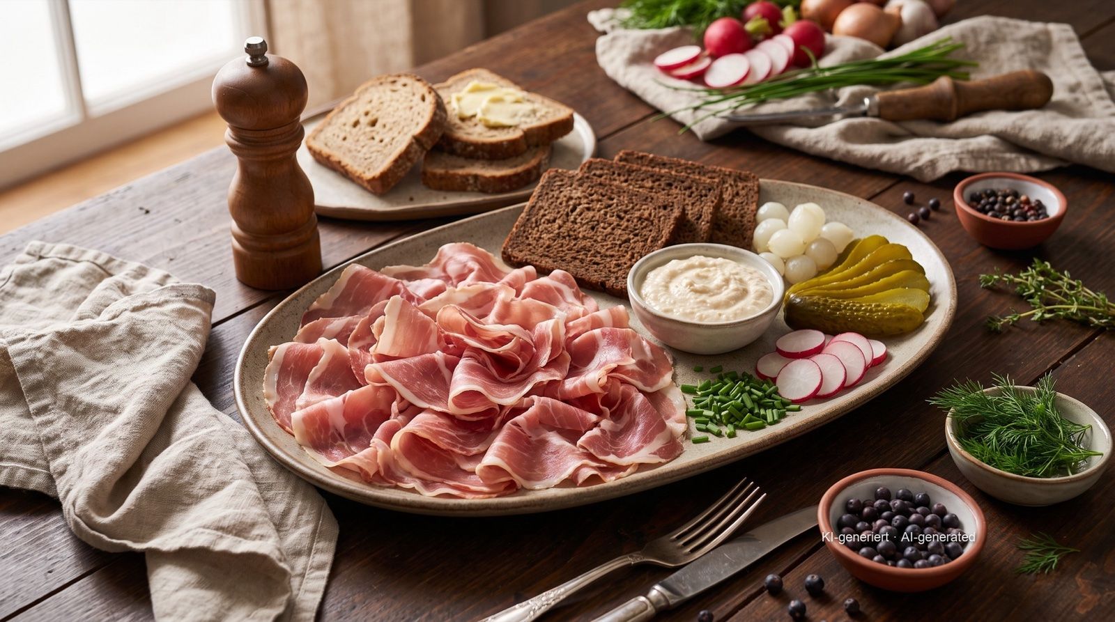 Westfälischer Schinkenteller mit Pumpernickel