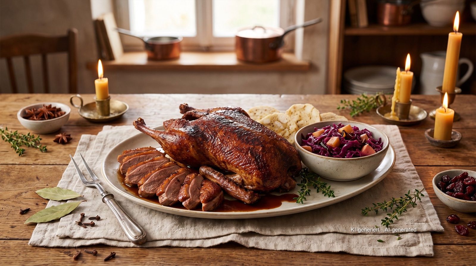 Wildente mit Rotkohl