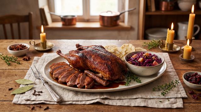 Wildente mit Rotkohl