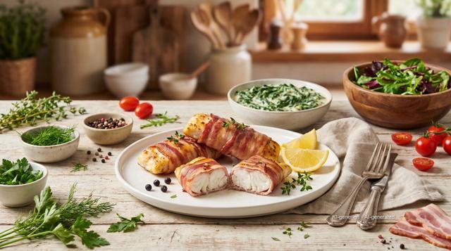 Zanderfilet im Speckmantel aus der Heißluftfritteuse