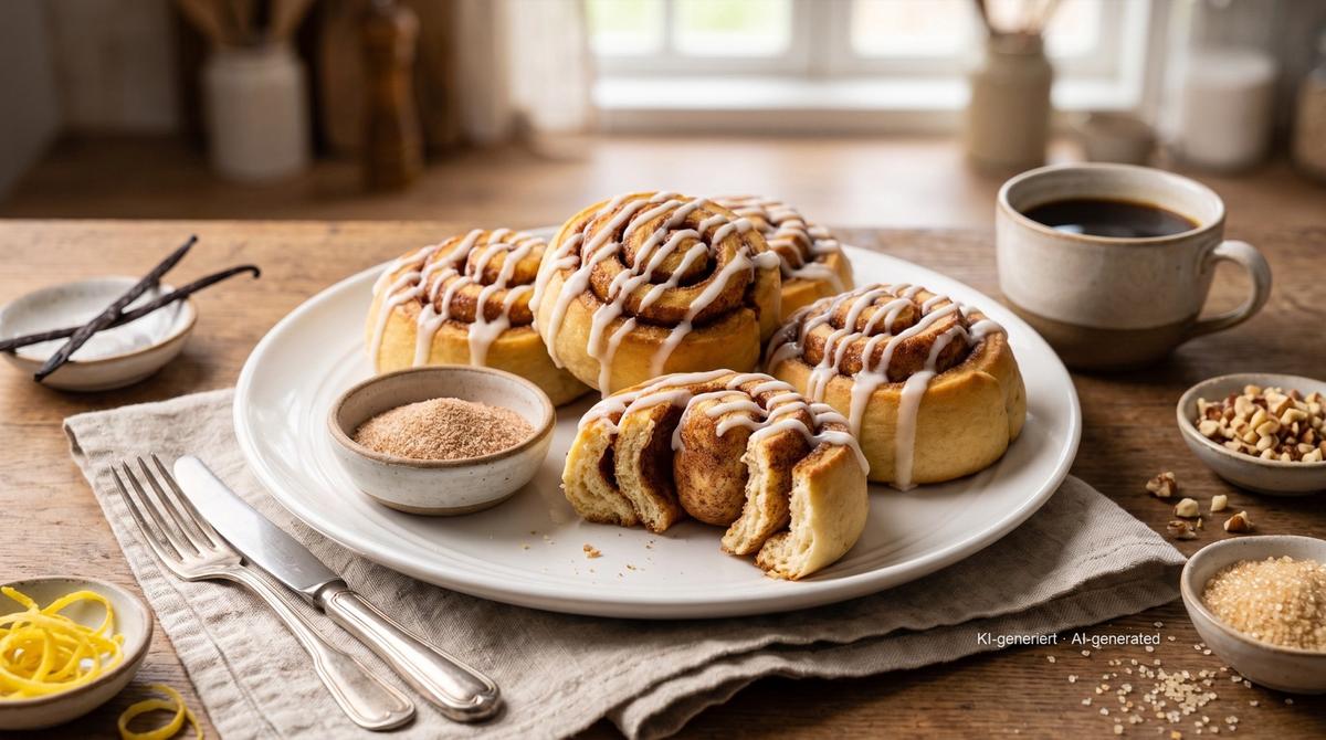 Zimtschnecken aus der Heißluftfritteuse – Rezept und Bild mit KI erstellt, redaktionell geprüft