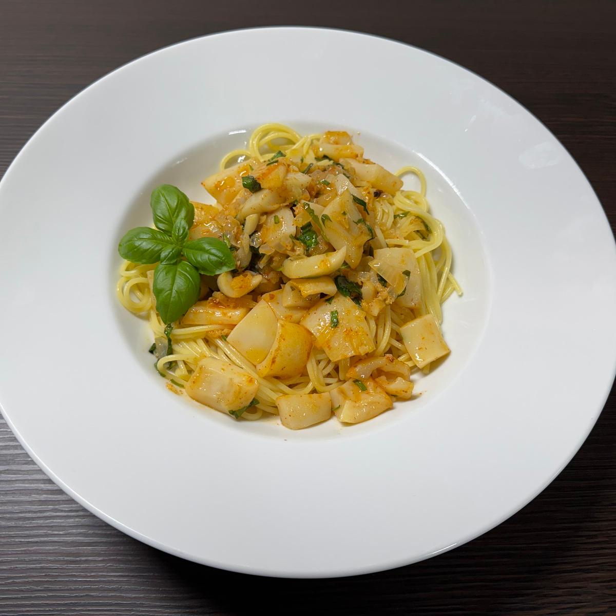 Spaghetti mit Tintenfisch